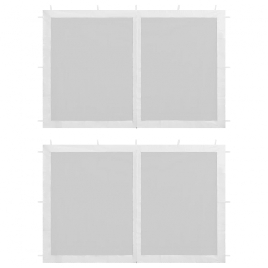 Partyzelt-Seitenwände 2 Stk. Mesh Weiß und Schwarz