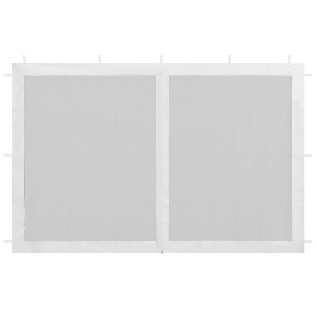 Partyzelt-Seitenwände 2 Stk. Mesh Weiß und Schwarz