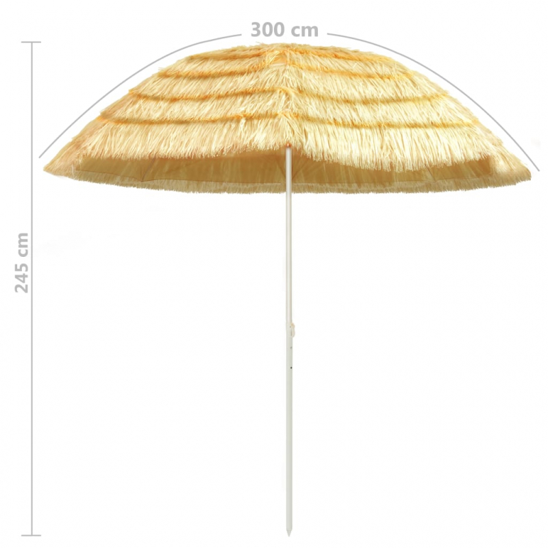 Strandschirm Natur 300 cm Hawaii-Stil