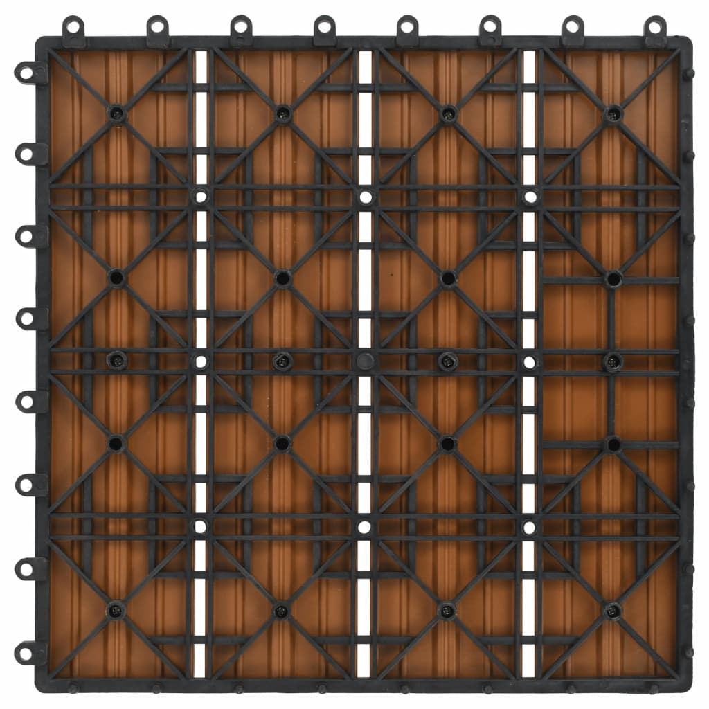 Terrassenfliesen 11 Stück WPC 30 x 30 cm 1 qm Teakholzfarbe
