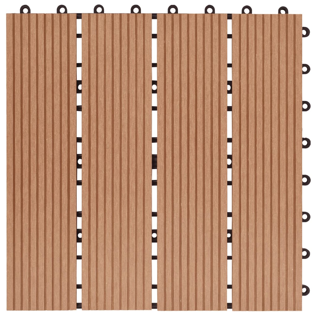 Terrassenfliesen 11 Stück WPC 30 x 30 cm 1 qm Teakholzfarbe