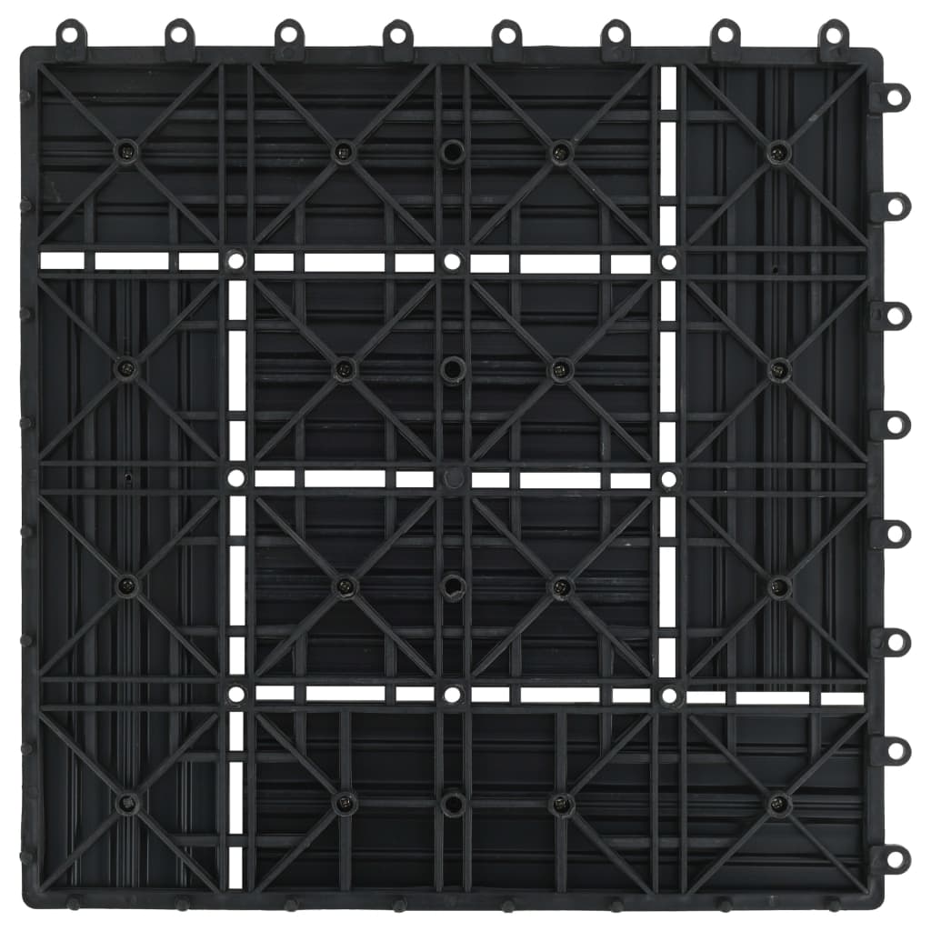 Terrassenfliesen 11 Stück WPC 30 x 30 cm 1 qm Schwarz