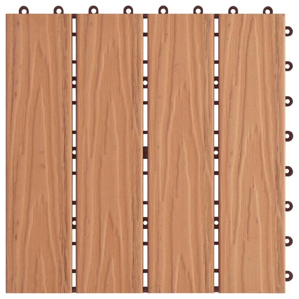 Terrassenfliesen 11Stk. Tief Geprägt WPC 30x30cm 1 qm Teakfarbe