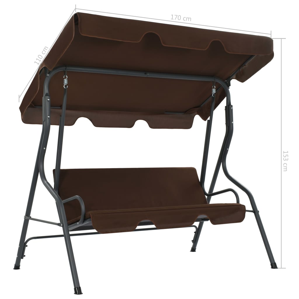 Hollywoodschaukel Kaffeebraun 170×110×153 cm