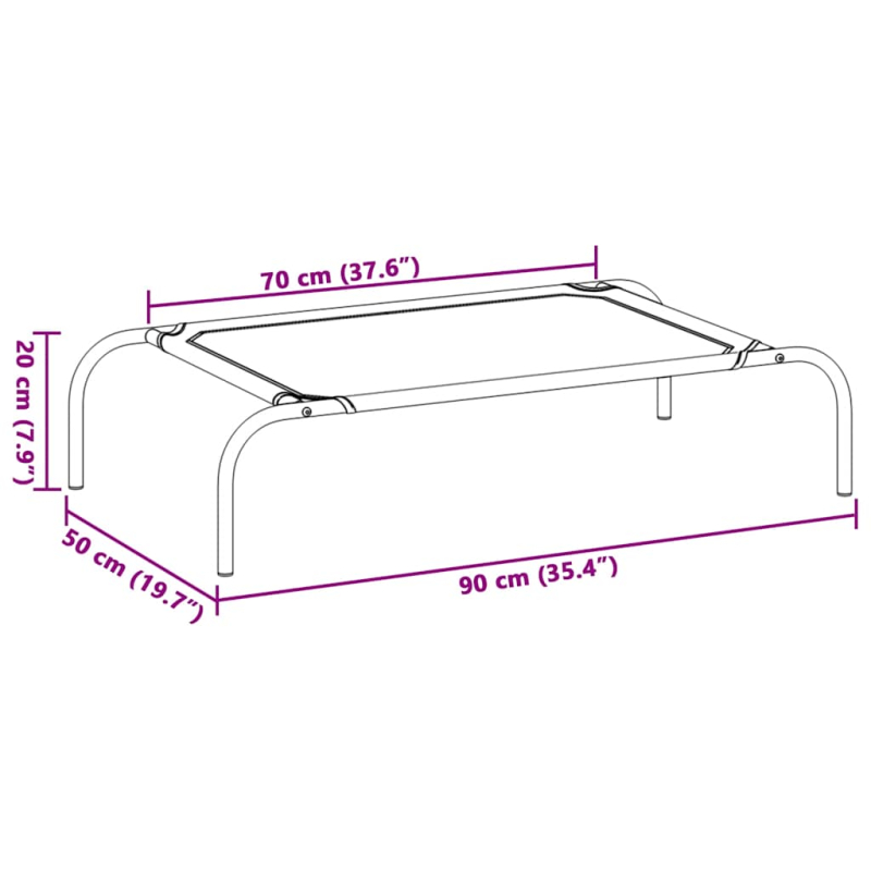 Erhöhtes Hundebett Schwarz S Textilene