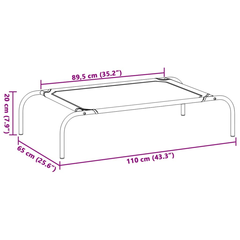 Erhöhtes Hundebett Schwarz L Textilene