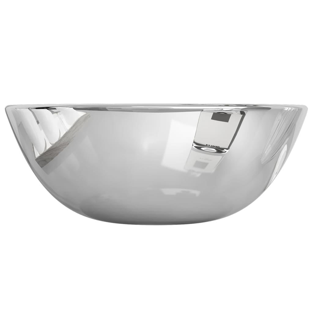 Waschbecken 28 x 10 cm Keramik Silbern