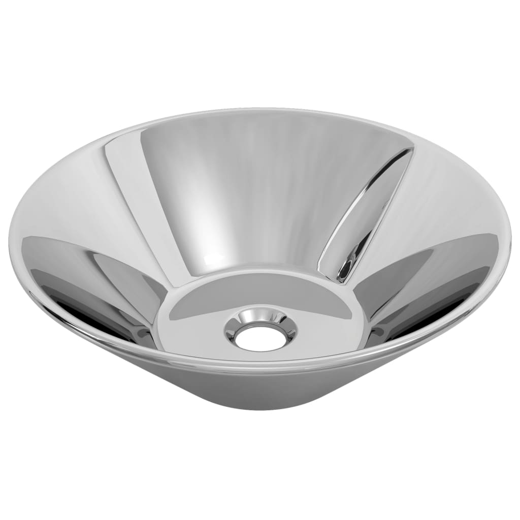 Waschbecken 42 x 14 cm Keramik Silbern