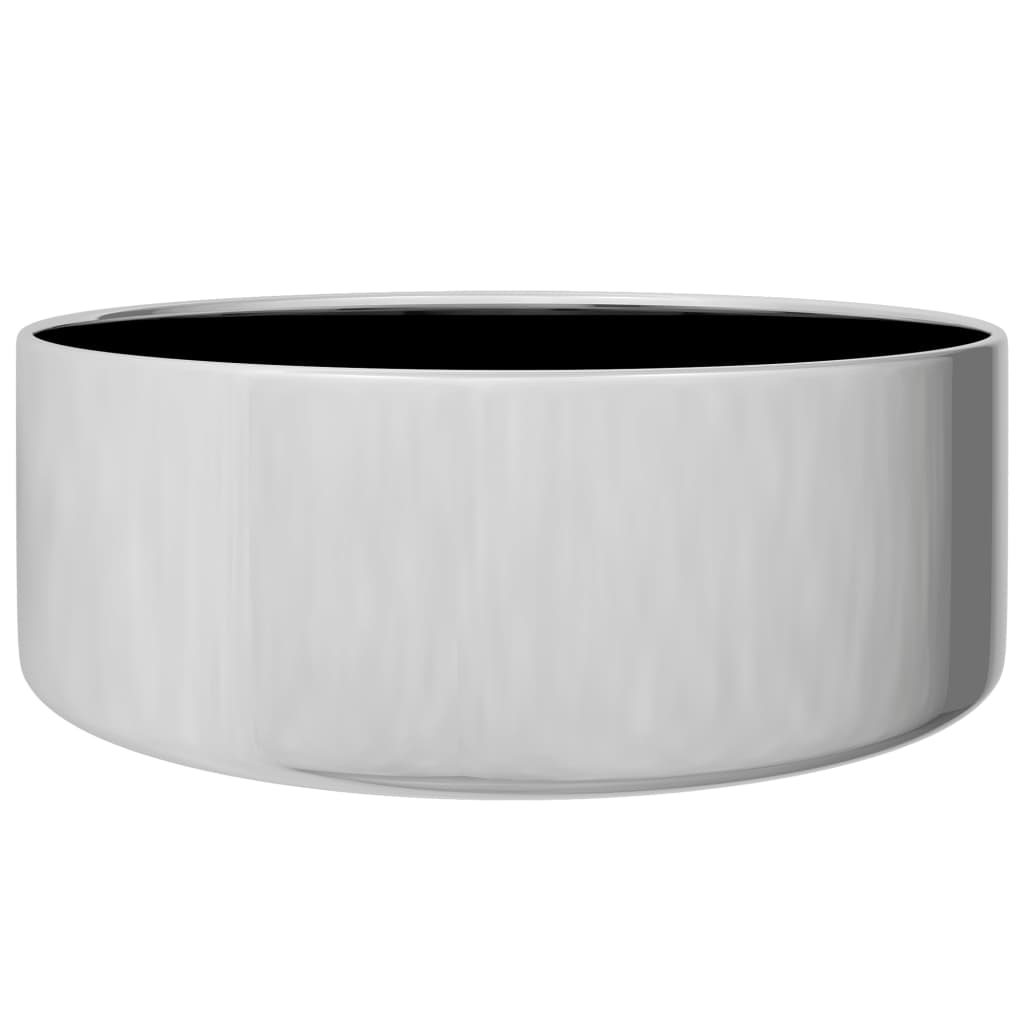 Waschbecken 40 x 15 cm Keramik Silbern