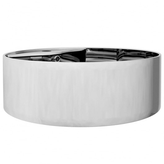 Waschbecken mit Überlauf 46,5 x 15,5 cm Keramik Silbern