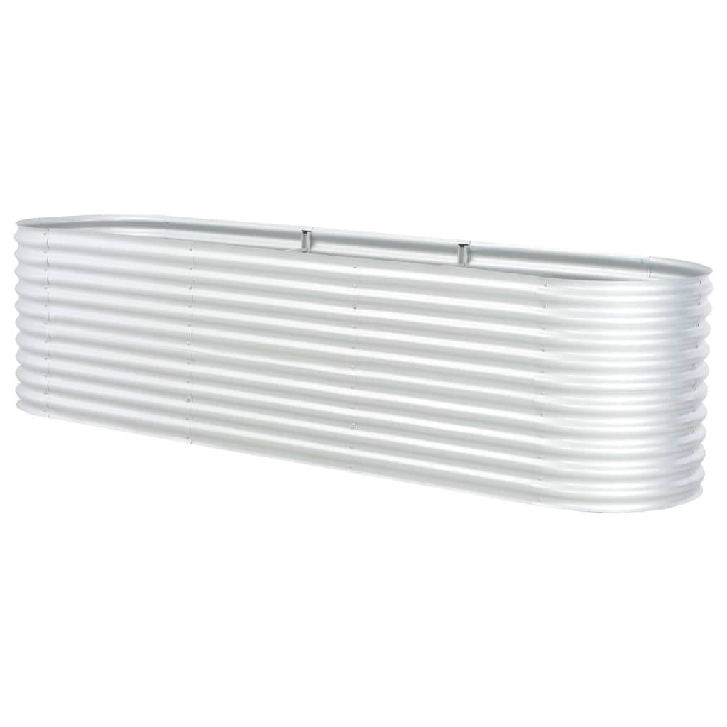 Garten-Hochbeet 320x80x81 cm Verzinkter Stahl Silbern