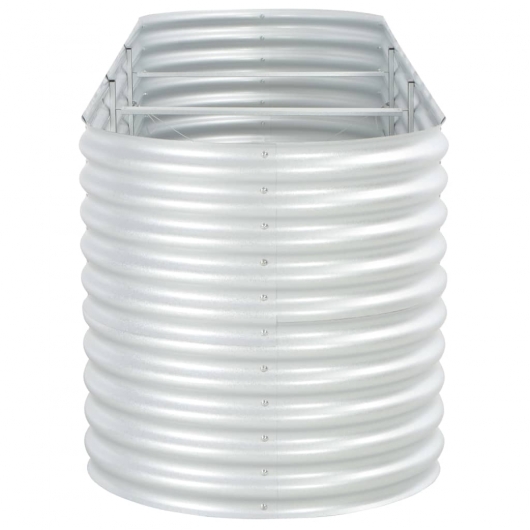 Garten-Hochbeet 320x80x81 cm Verzinkter Stahl Silbern