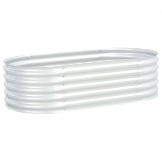 Garten-Hochbeet 160x80x44 cm Verzinkter Stahl Silbern