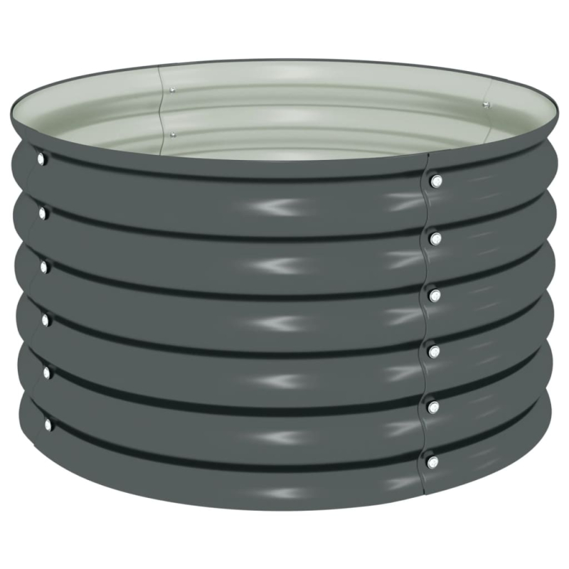 Garten-Hochbeet 80x80x44 cm Verzinkter Stahl Grau