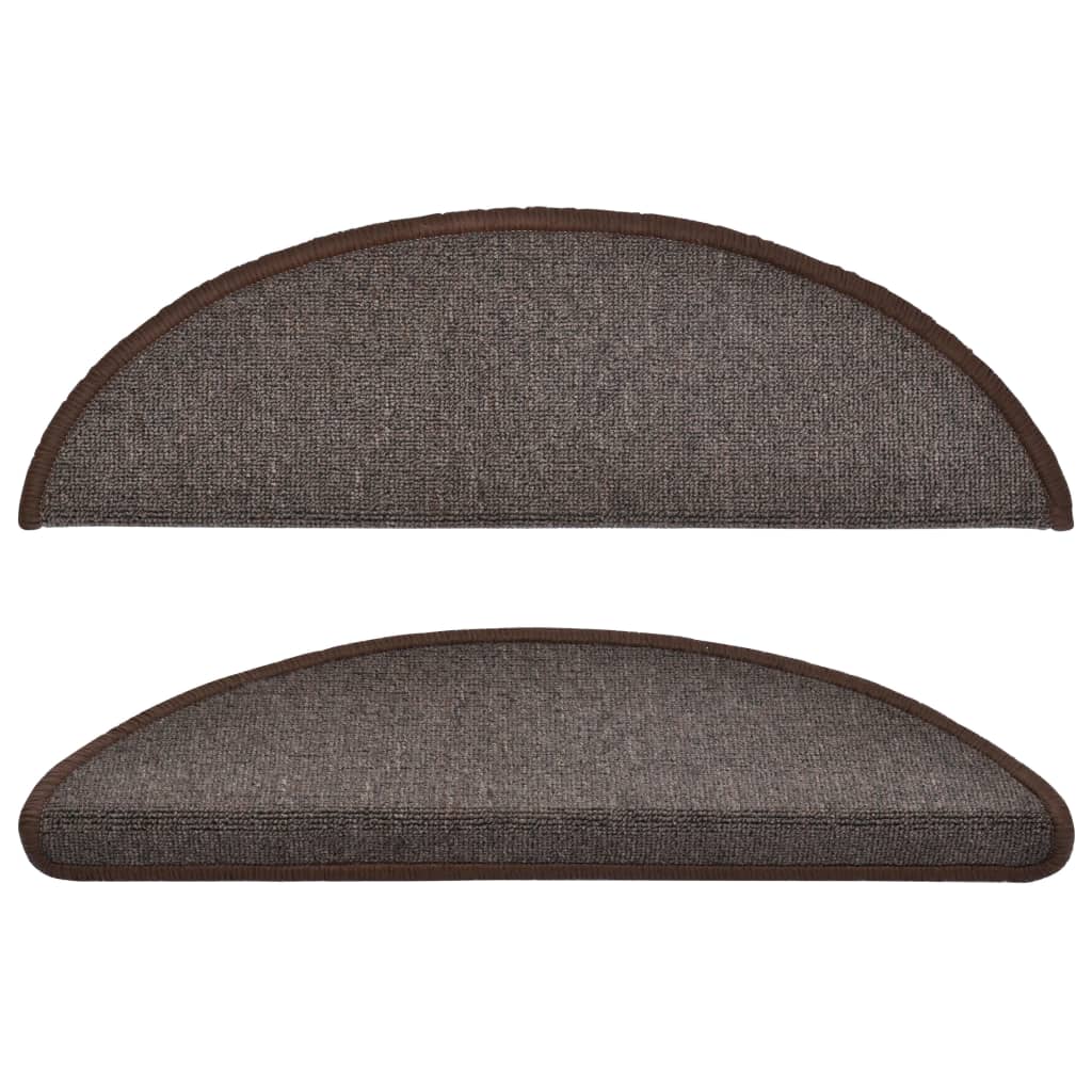 15 Stk. Treppenmatten Kaffeebraun 56 x 17 x 3 cm