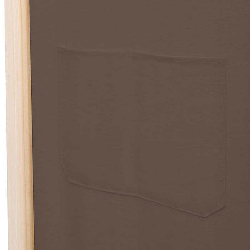 6-teiliger Raumteiler Braun 240 x 170 x 4 cm Stoff