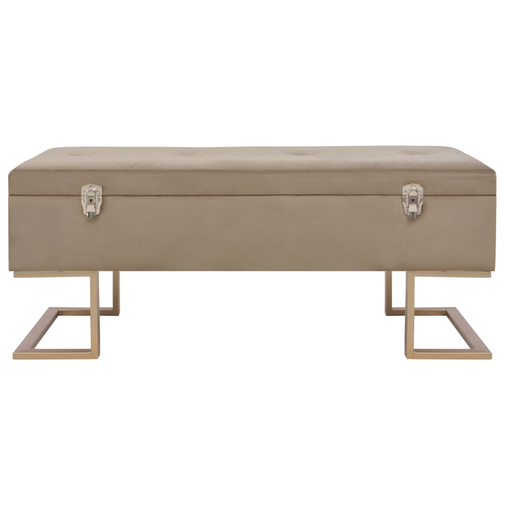 Bank mit Staufach 105 cm Beige Samt