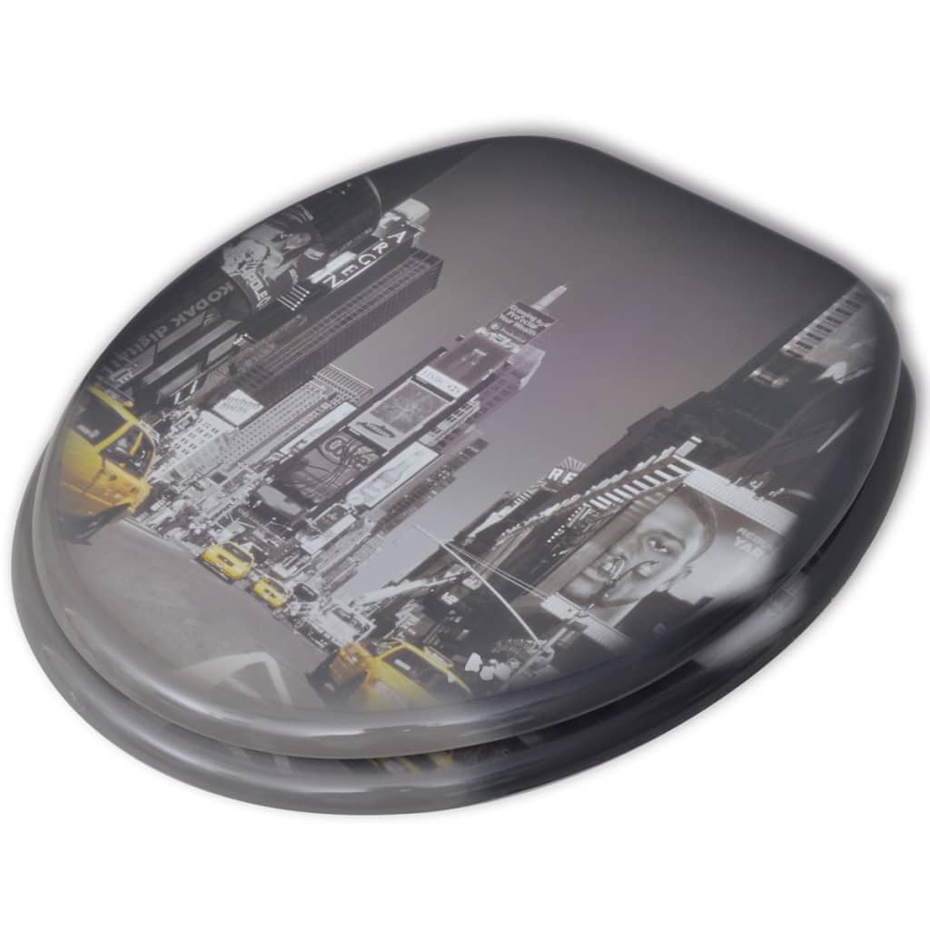 Toilettensitze mit Deckel 2 Stk. MDF New York