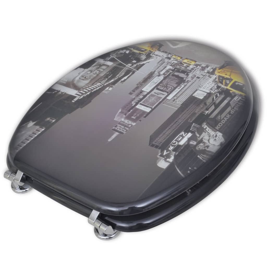 Toilettensitze mit Deckel 2 Stk. MDF New York