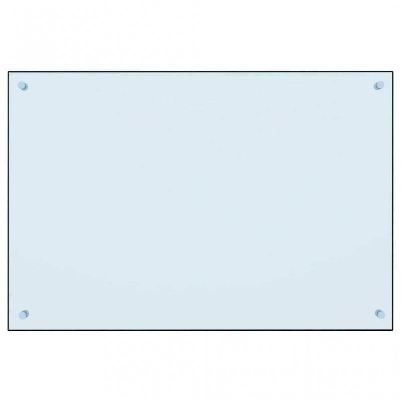 Küchenrückwand Weiß 90x60 cm Hartglas