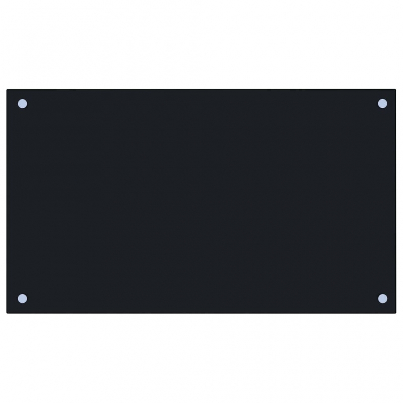 Küchenrückwand Schwarz 70x40 cm Hartglas