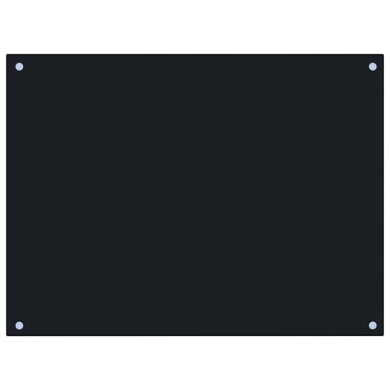 Küchenrückwand Schwarz 80x60 cm Hartglas