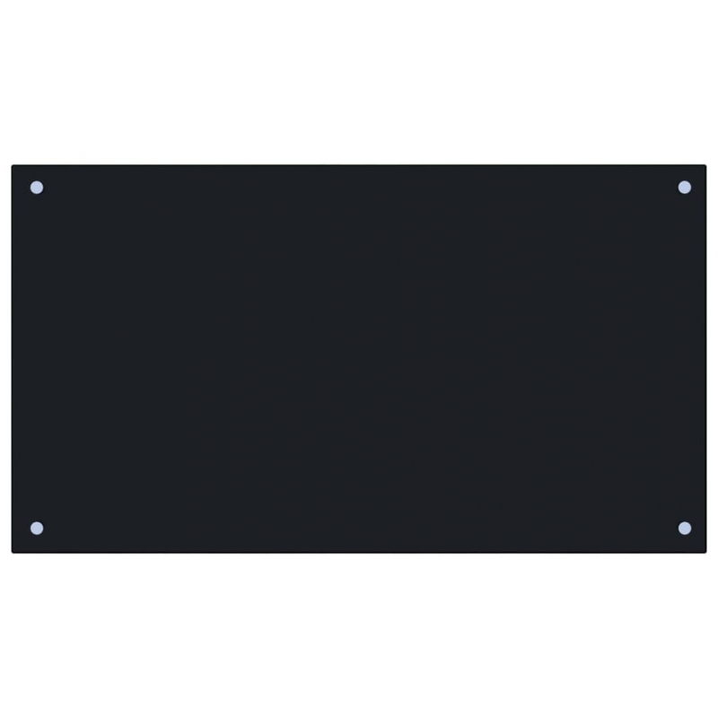 Küchenrückwand Schwarz 90x50 cm Hartglas