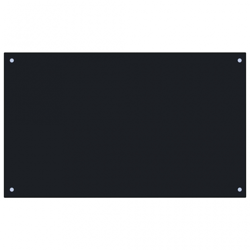 Küchenrückwand Schwarz 100x60 cm Hartglas