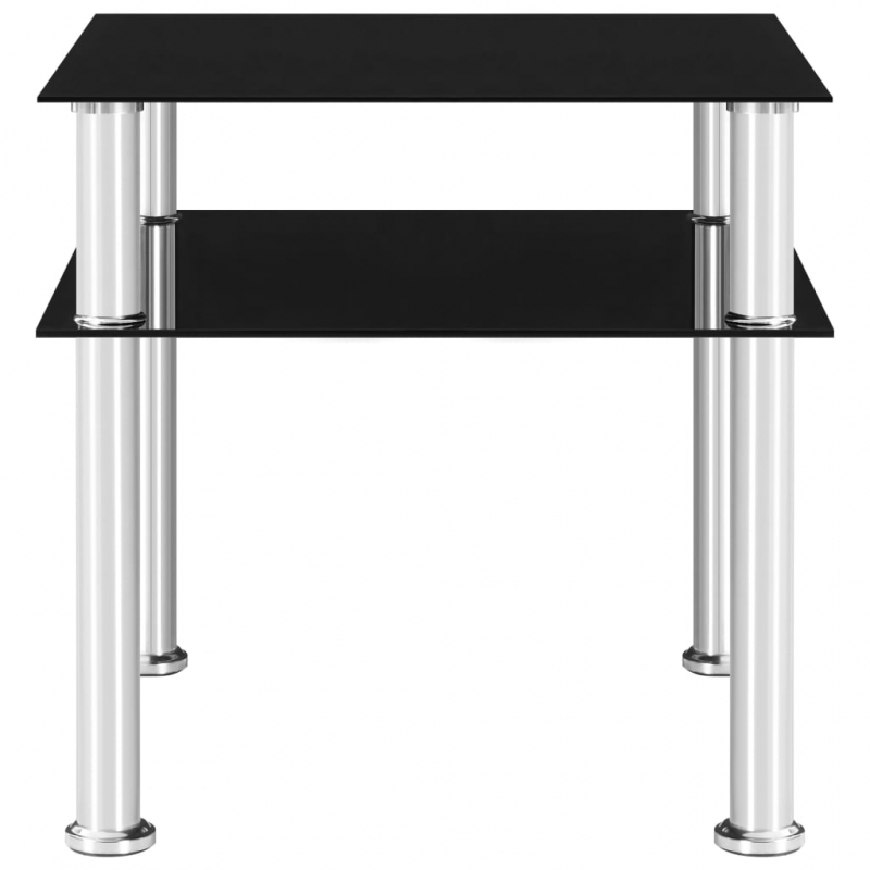Beistelltisch Schwarz 45x50x45 cm Hartglas