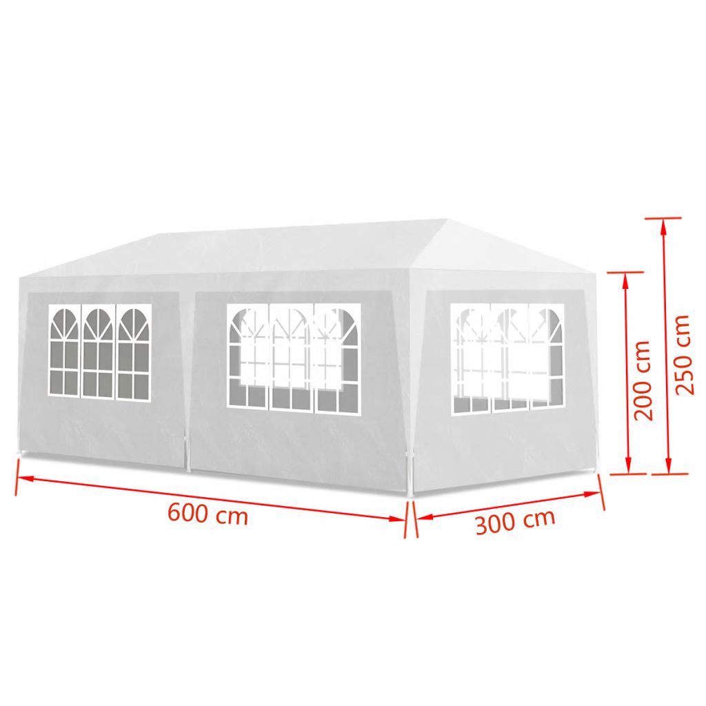 Partyzelt 3x6 m Weiß