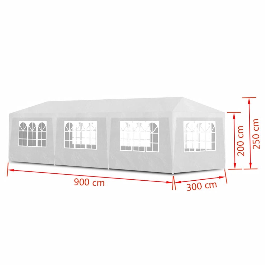 Partyzelt 3x9 m Weiß