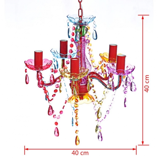 Kronleuchter 5 Glühbirnen Mehrfarbig