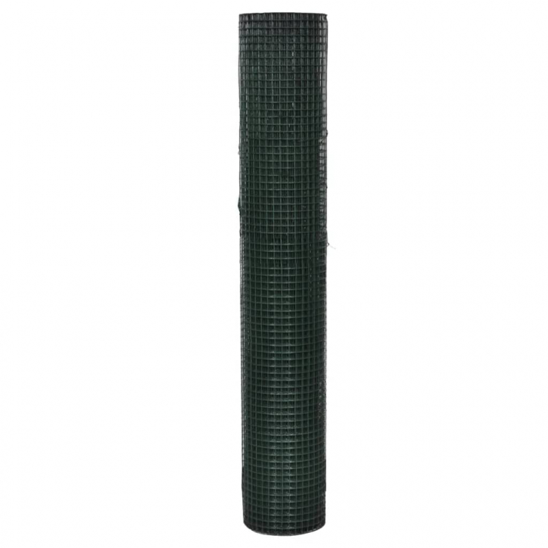 Drahtzaun für Hühner Verzinkt mit PVC-Beschichtung 25x1 m Grün