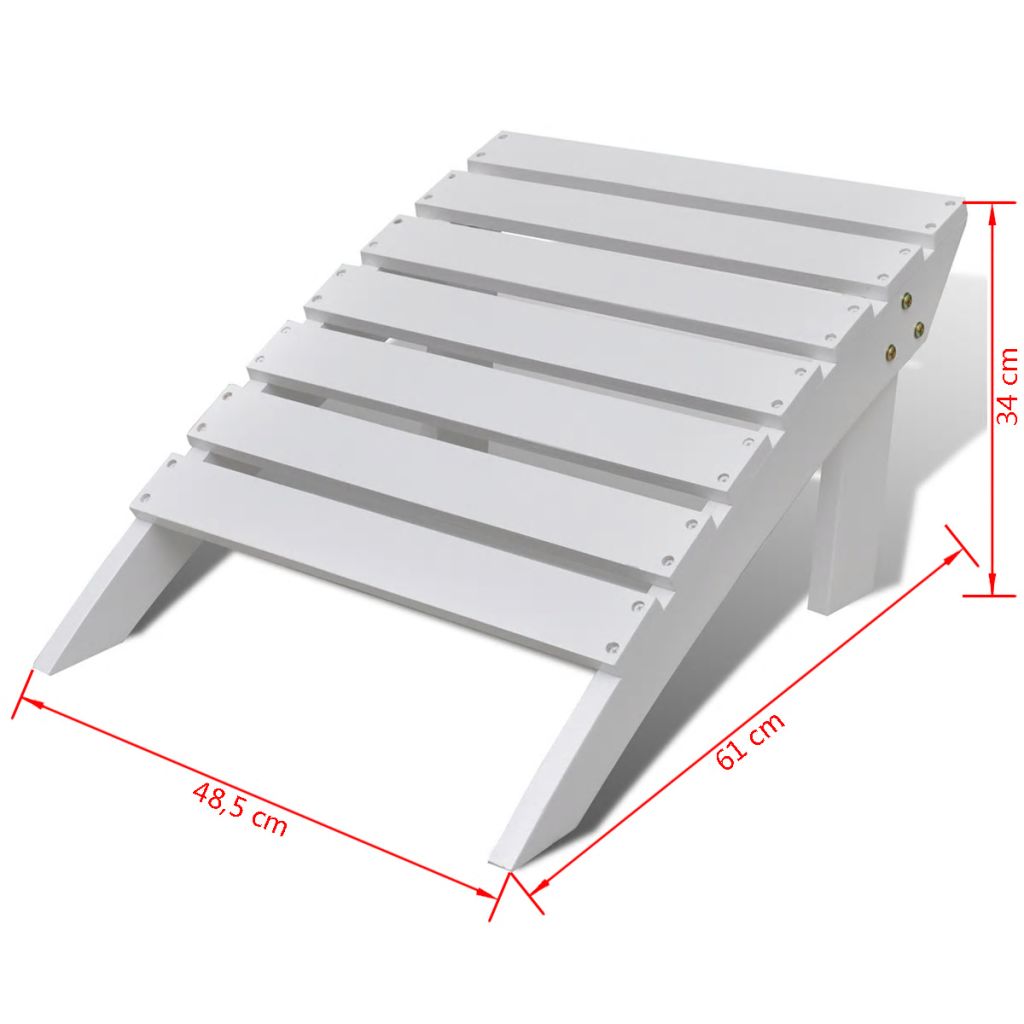 Gartensessel mit Fußstütze Holz Weiß