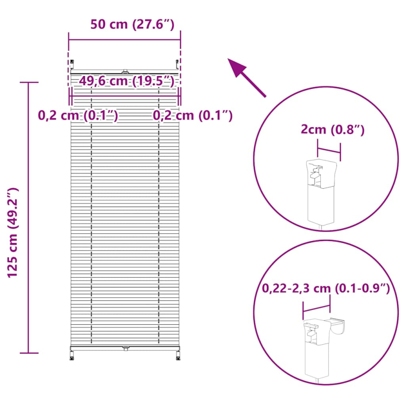 Plissee Faltrollo Rollo Plisseerollo 50x125cm Weiß