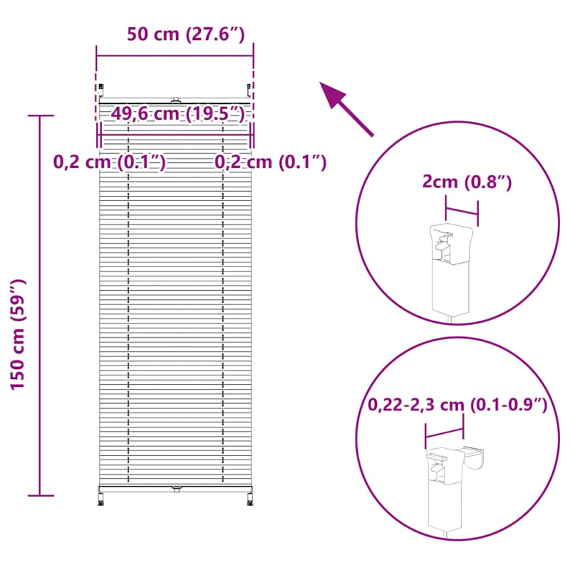 Plissee Faltrollo Rollo Plisseerollo 50x150cm Weiß