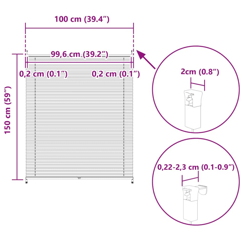 Plissee Faltrollo Rollo Plisseerollo 100x150cm Weiß