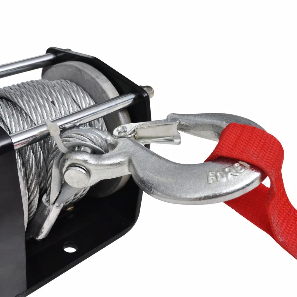 12 V Elektrische Seilwinde 1360kg + Montageplatte Fernbedienung