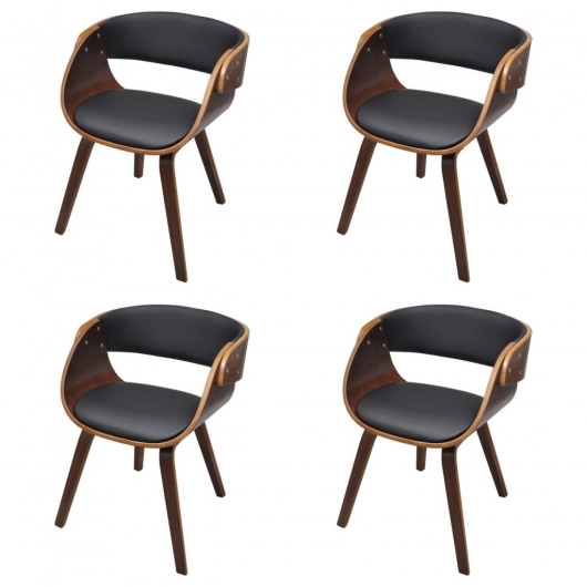 Esszimmerstühle 4 Stk. Braun Bugholz und Kunstleder