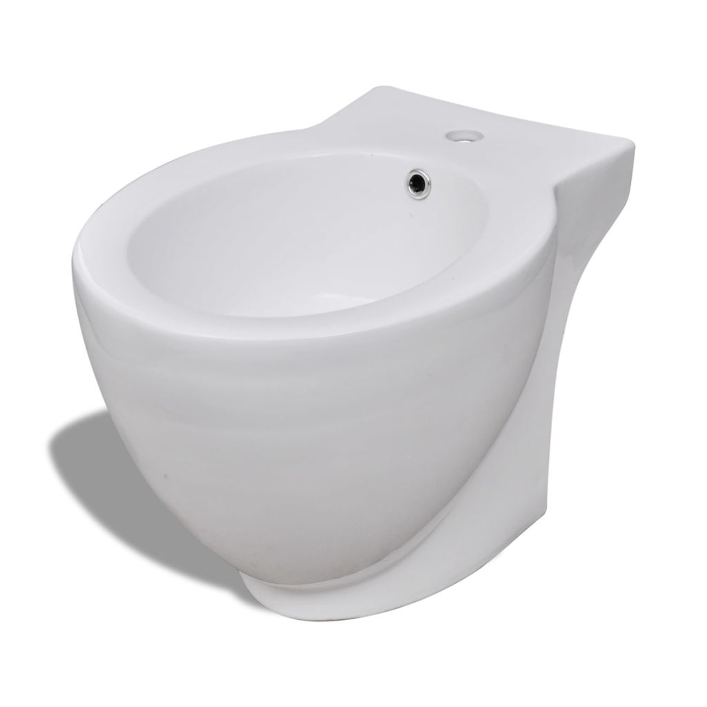 Toilette und Bidet Set Weiß Keramik