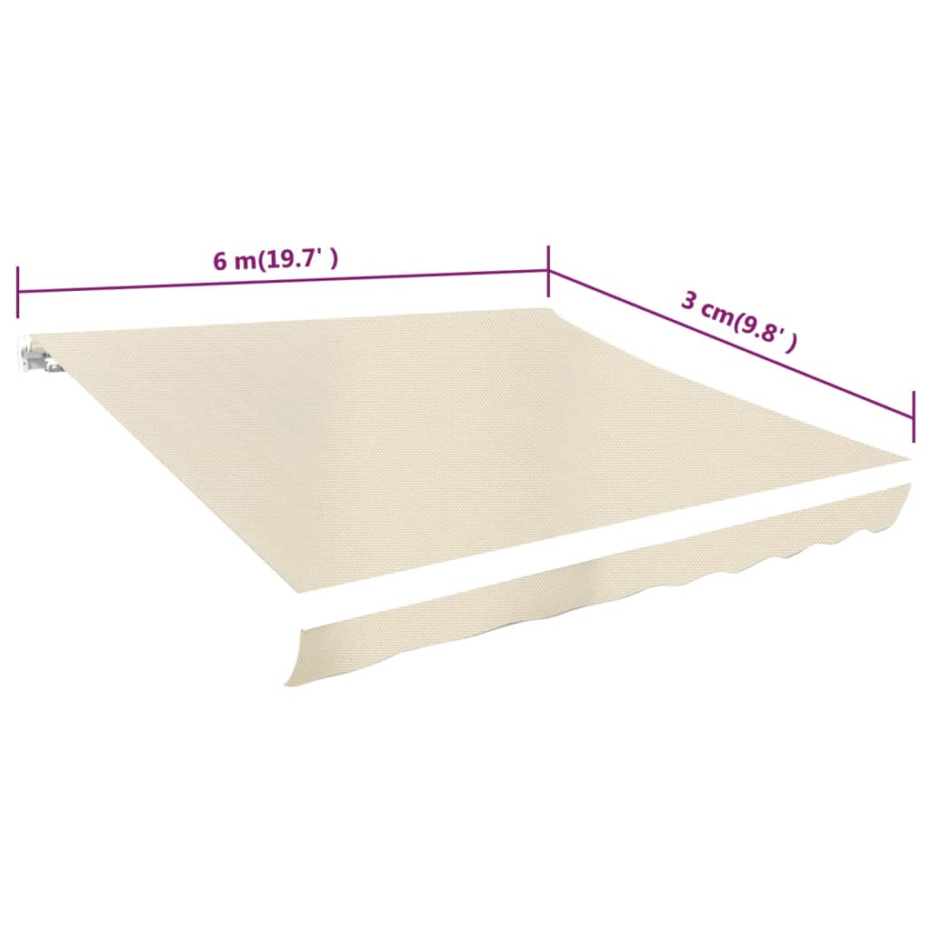 Markisenbespannung Canvas Creme 6x3 m (ohne Rahmen)
