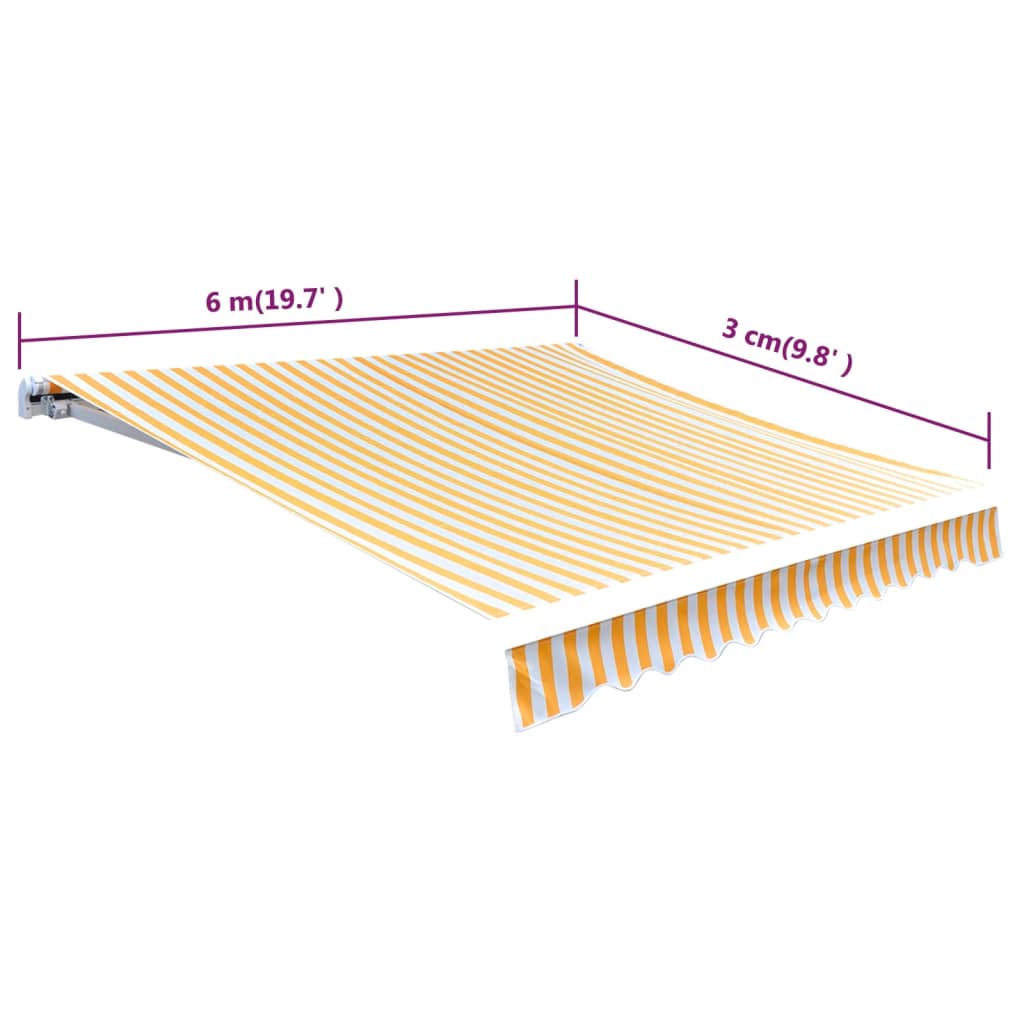 Markisenbespannung Canvas Gelb & Weiß 6x3 m (ohne Rahmen)