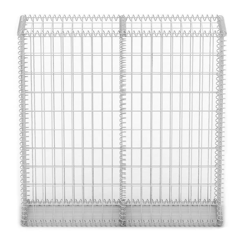 Steinkorb Gabione mit Deckeln Verzinkter Draht 100×100×30 cm