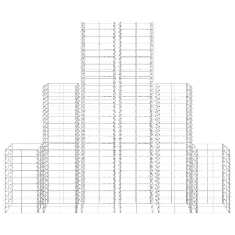 Gabionen-Set 6-tlg. Verzinkter Draht