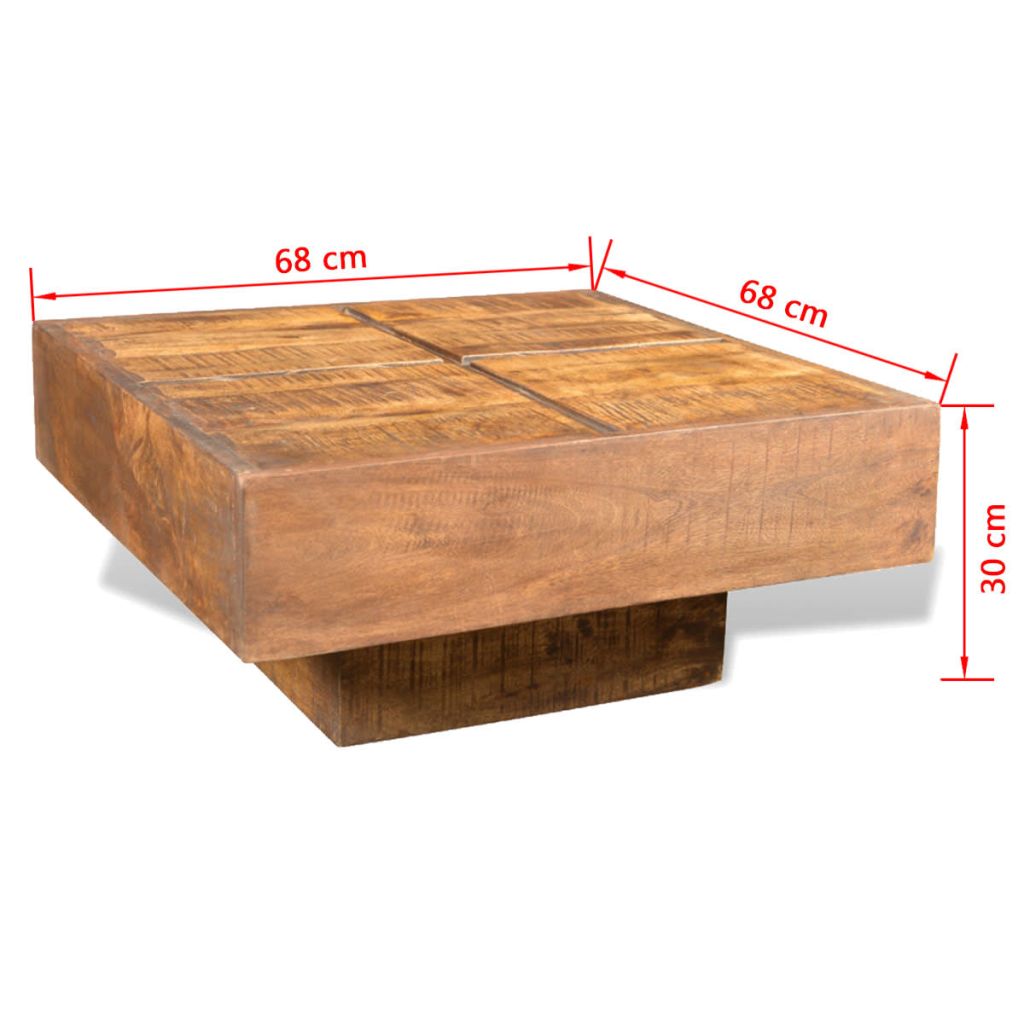 Couchtisch Braun Quadratisch Massivholz Mango