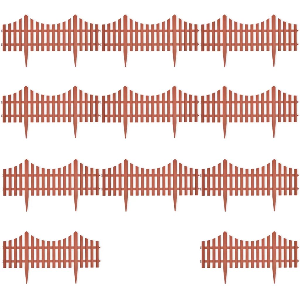 Rasenkanten 17 Stk. Braun 10 m PP