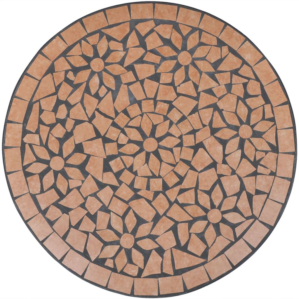 Bistrotisch Terrakotta-Rot 60 cm Mosaik