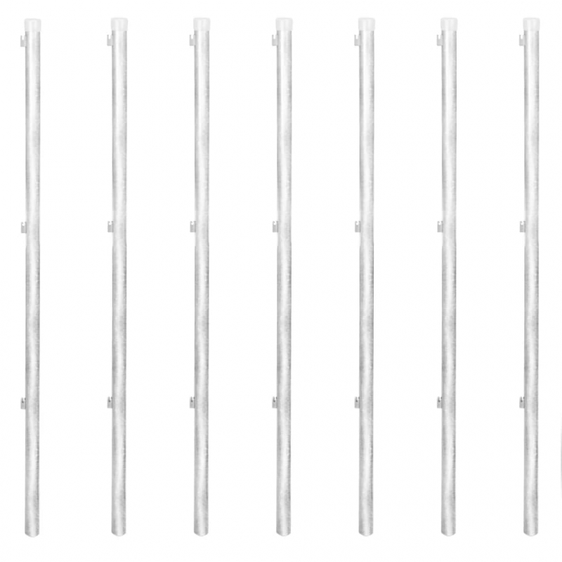 Maschendrahtzaun mit Pfosten Verzinkter Stahl 15×1 m Silbern