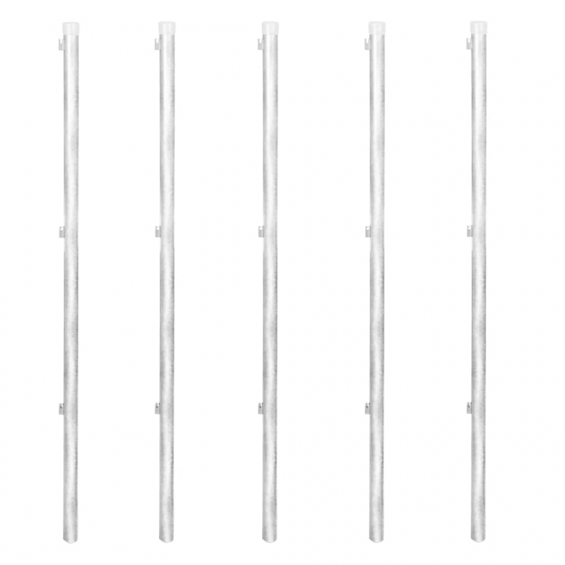 Maschendrahtzaun Pfosten Bodenhülsen Stahl Verzinkt 15x1,5 m