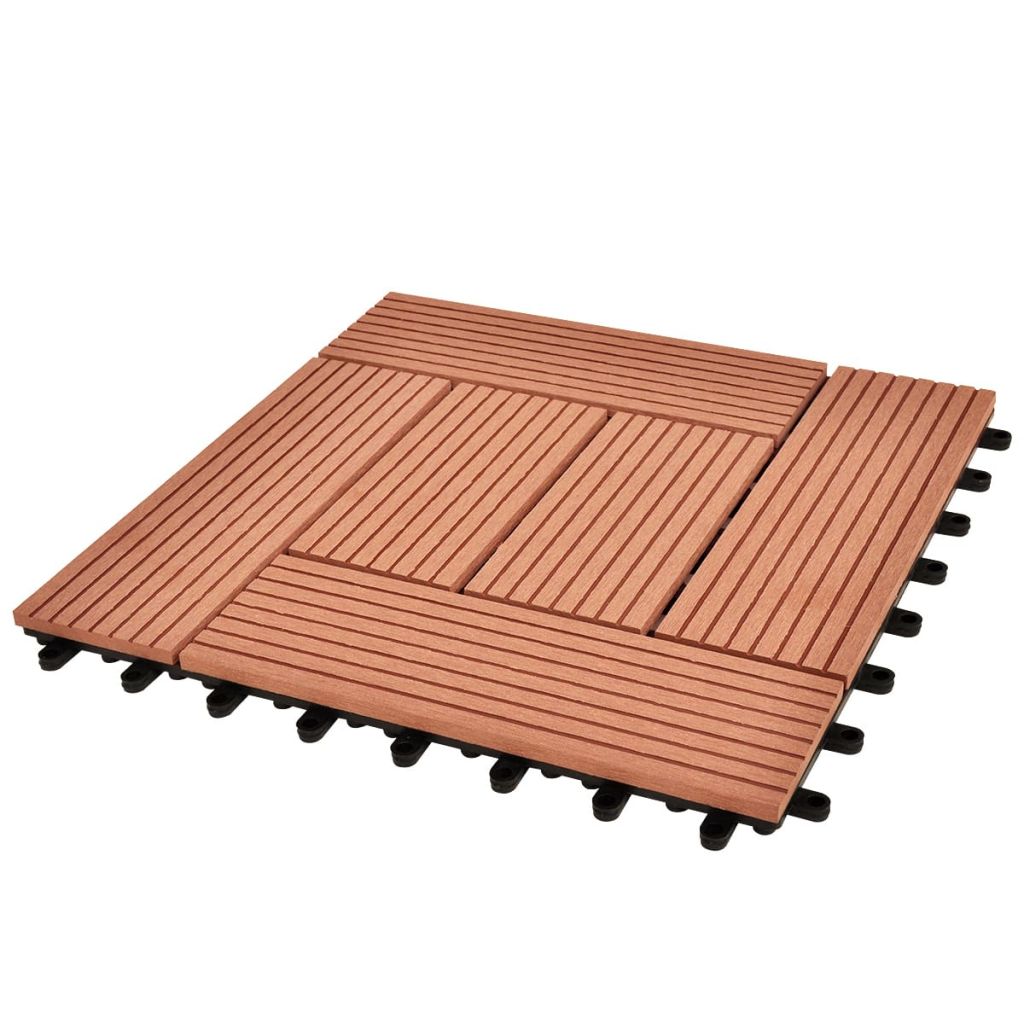 Braune Terrassenfliesen 11 Stk. 30 x 30 cm WPC 1 qm